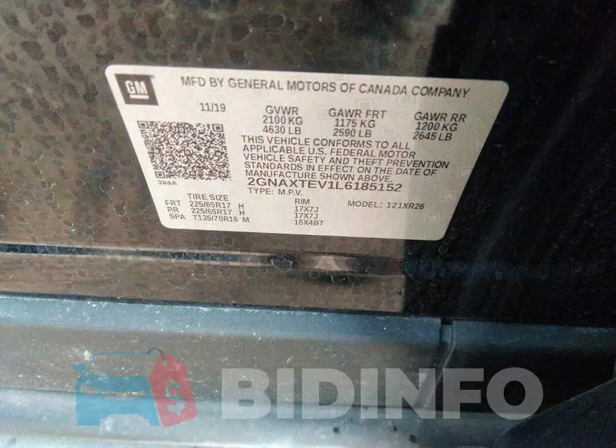 2GNAXTEV1L6185152 Photo# 9