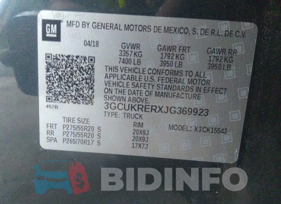 3GCUKRERXJG369923 Photo# 9