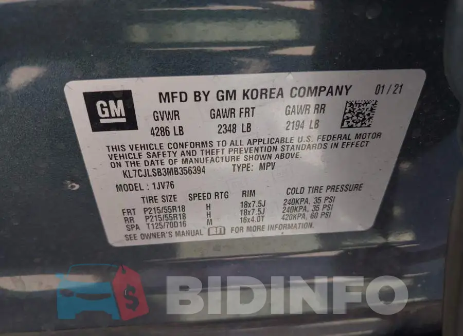 KL7CJLSB3MB356394 Photo# 9