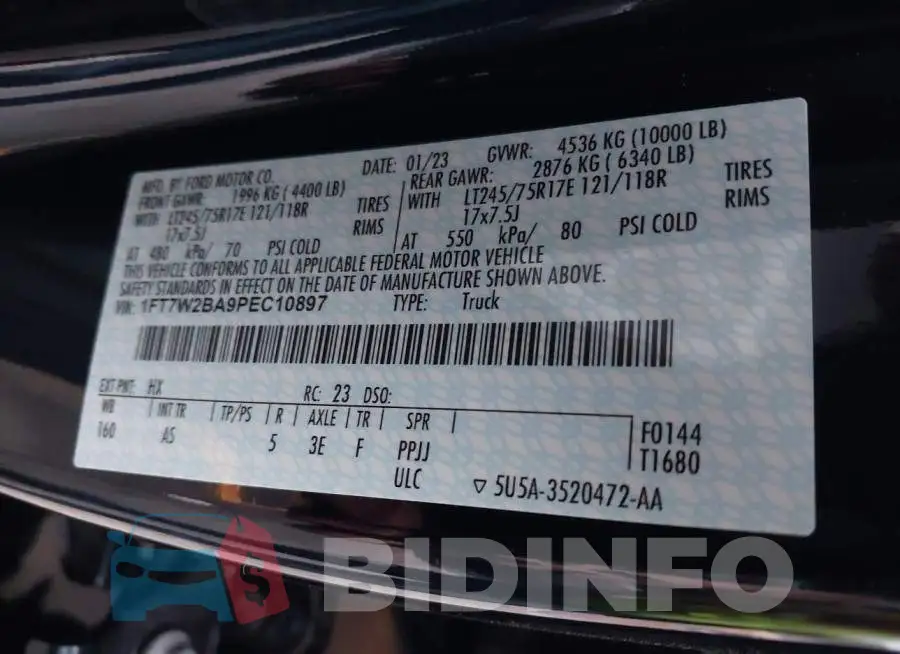 1FT7W2BA9PEC10897 Photo# 9