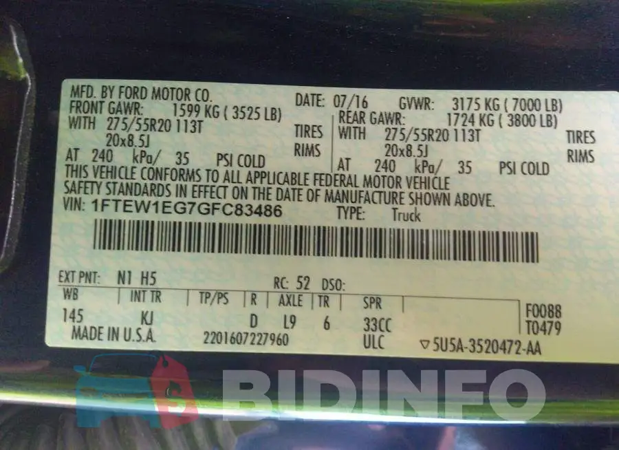 1FTEW1EG7GFC83486 Photo# 9