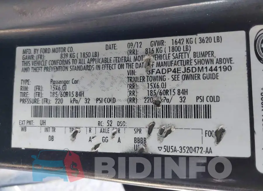 3FADP4EJ5DM144190 Photo# 9