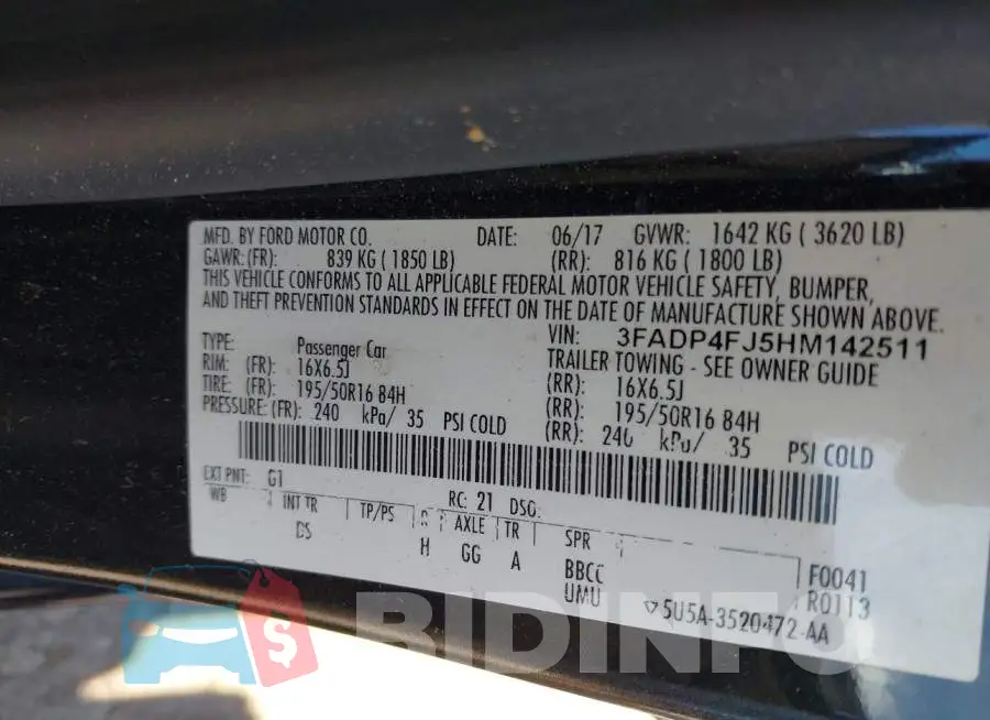 3FADP4FJ5HM142511 Photo# 9