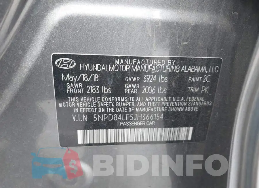 5NPD84LF5JH366154 Photo# 9