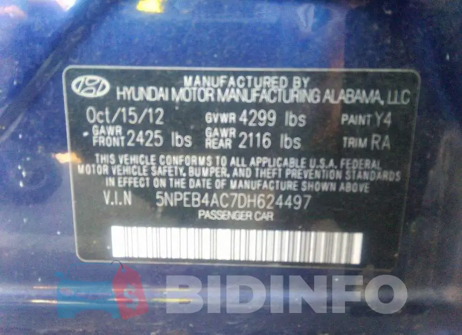5NPEB4AC7DH624497 Photo# 9