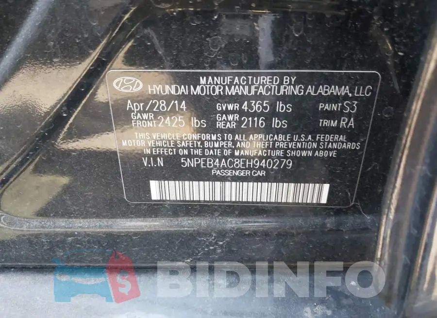 5NPEB4AC8EH940279 Photo# 9