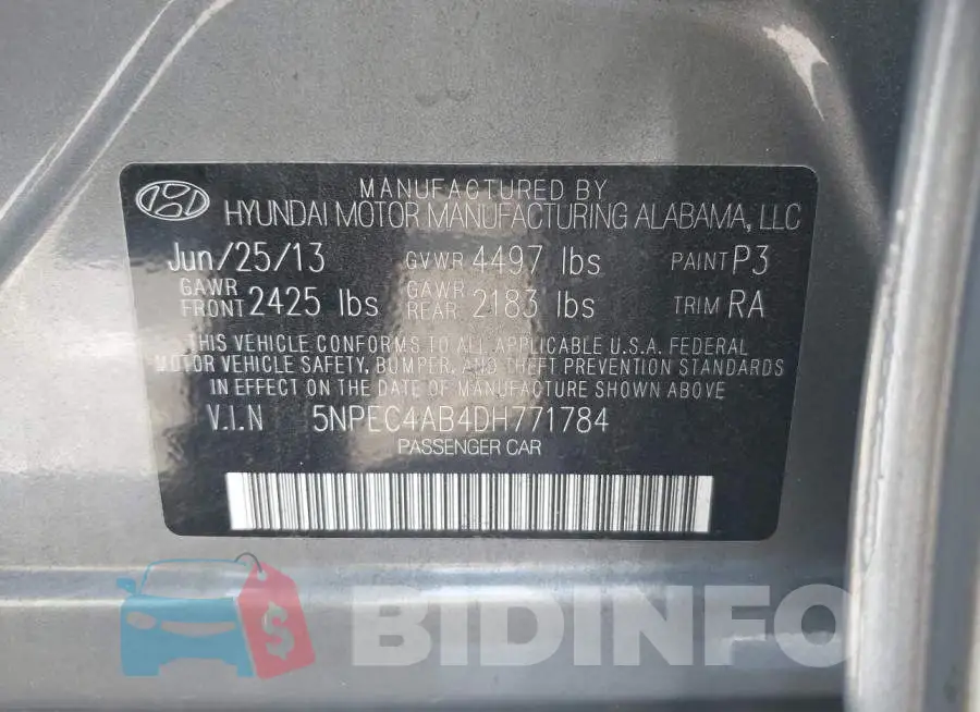 5NPEC4AB4DH771784 Photo# 9