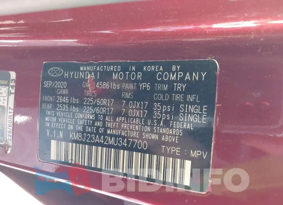 KM8J23A42MU347700 Photo# 9
