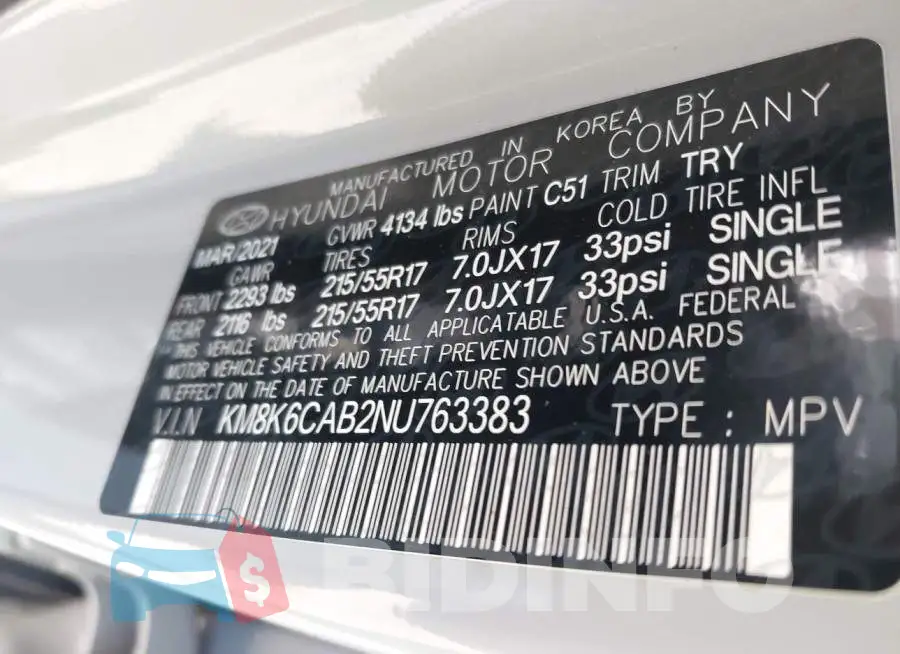 KM8K6CAB2NU763383 Photo# 9