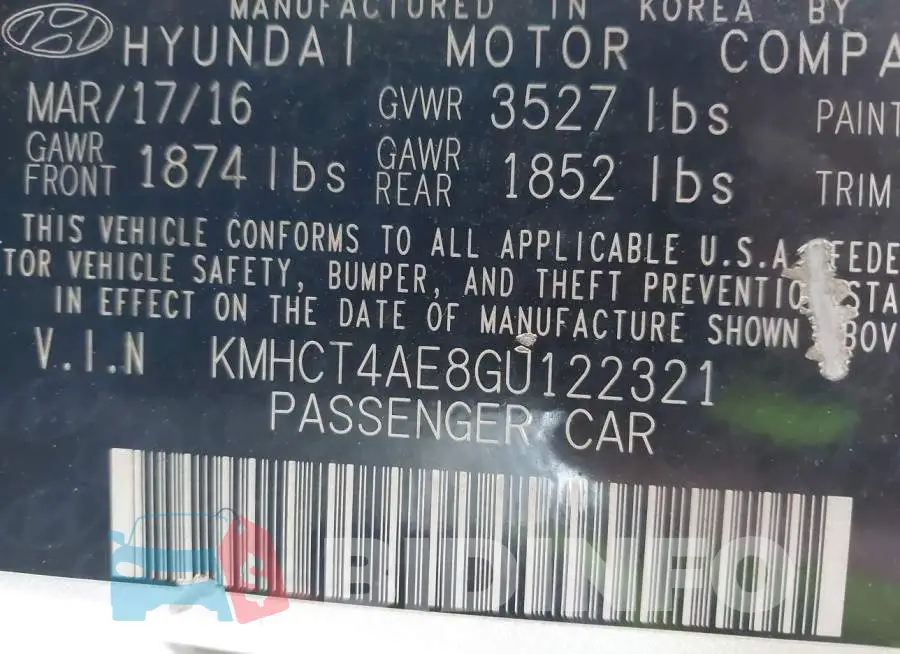 KMHCT4AE8GU122321 Photo# 9