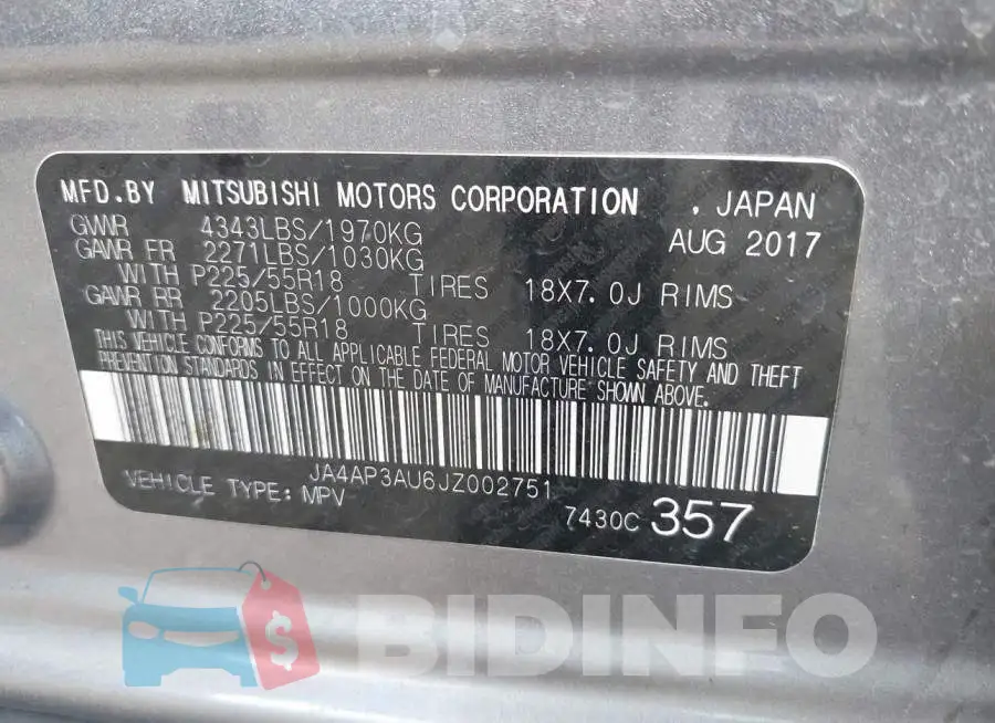 JA4AP3AU6JZ002751 Photo# 9
