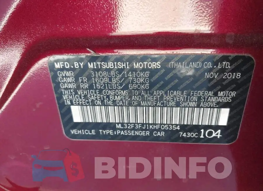 ML32F3FJ1KHF05354 Photo# 9