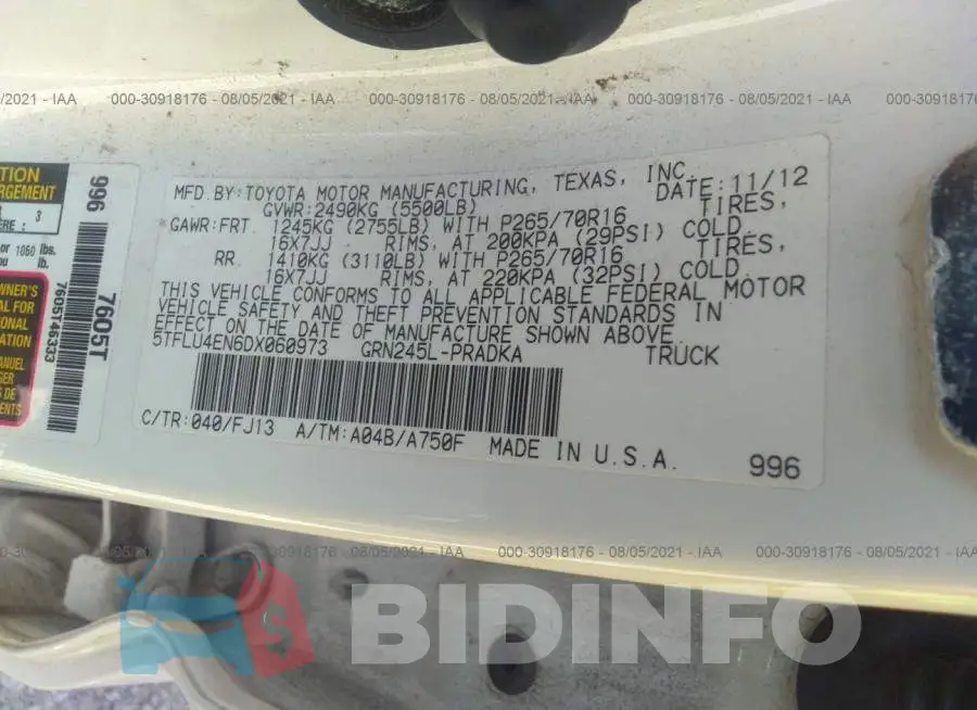 5TFLU4EN6DX060973 Photo# 9