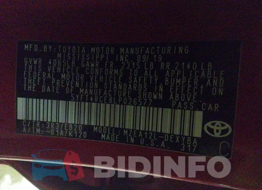 5YFT4RCE8LP026577 Photo# 9