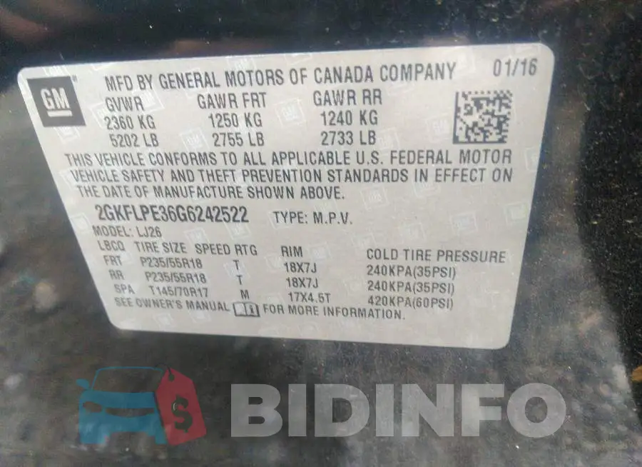 2GKFLPE36G6242522 Photo# 9
