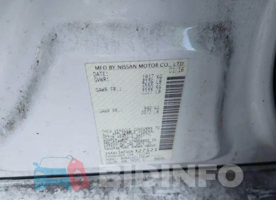 1N4AL3AP1GN327521 Photo# 9