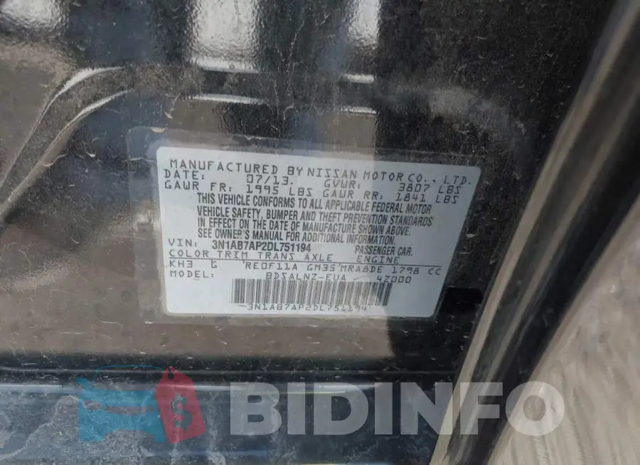 3N1AB7AP2DL751194 Photo# 9