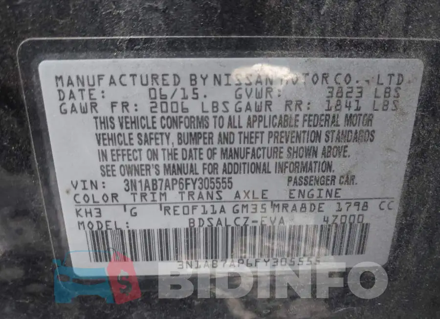 3N1AB7AP6FY305555 Photo# 9