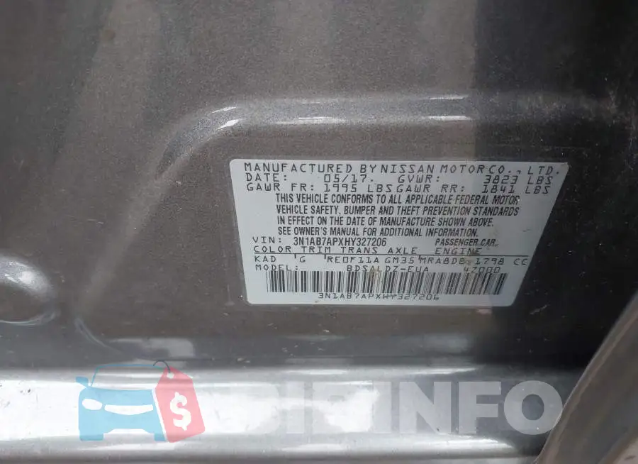 3N1AB7APXHY327206 Photo# 9