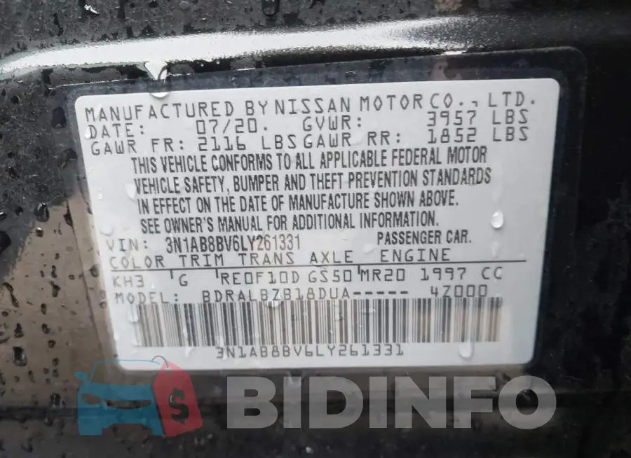 3N1AB8BV6LY261331 Photo# 9