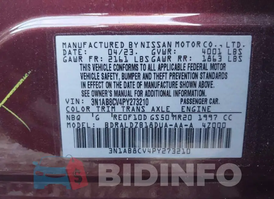 3N1AB8CV4PY273210 Photo# 9
