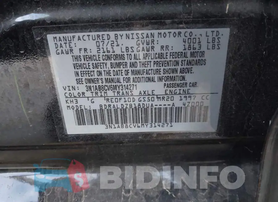 3N1AB8CV6MY314271 Photo# 9