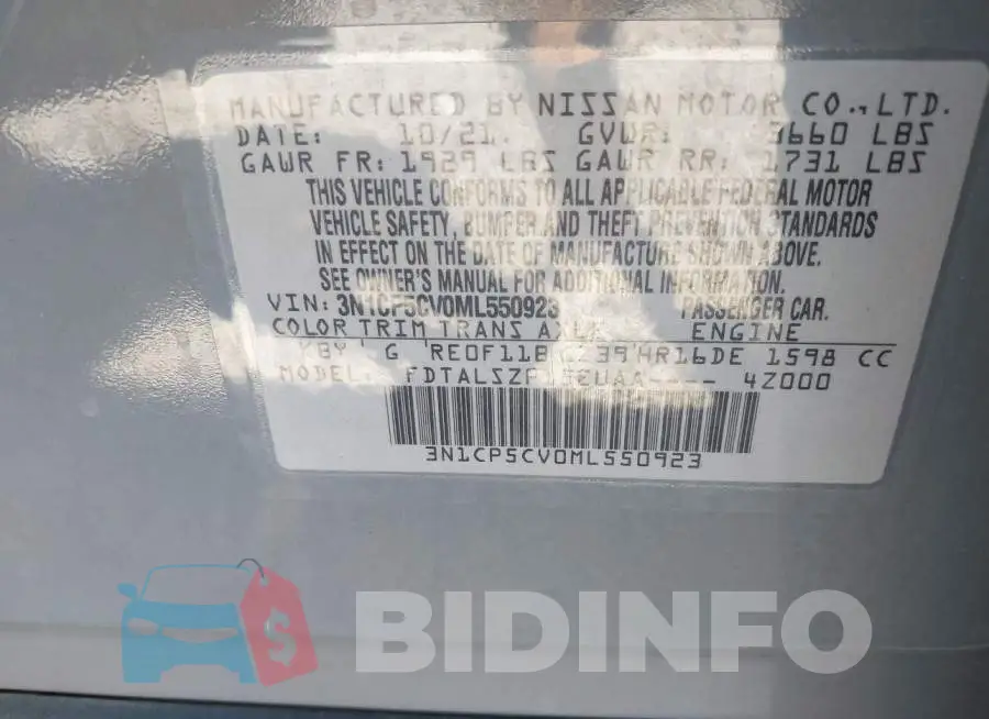 3N1CP5CV0ML550923 Photo# 9
