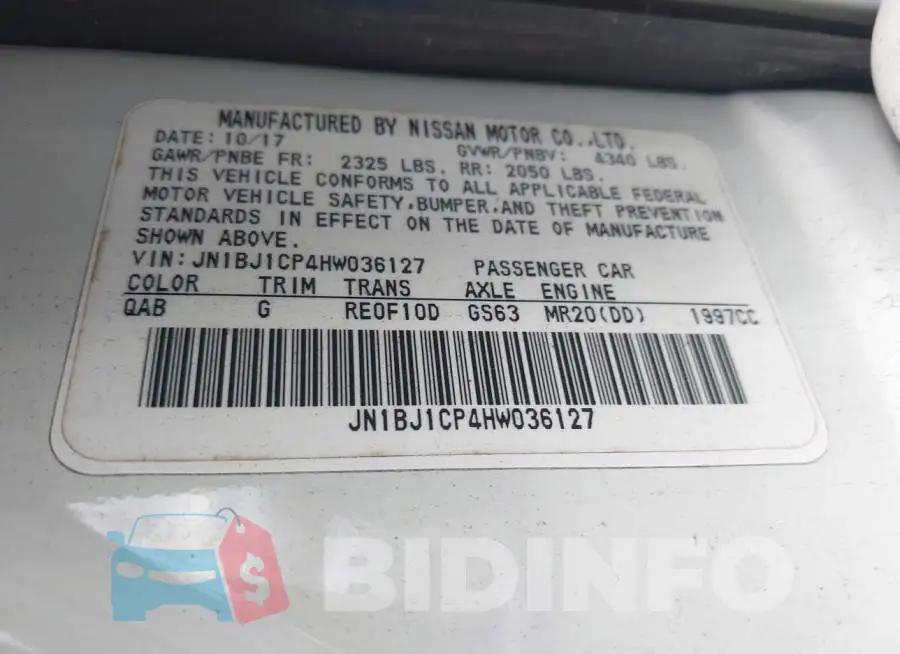 JN1BJ1CP4HW036127 Photo# 9