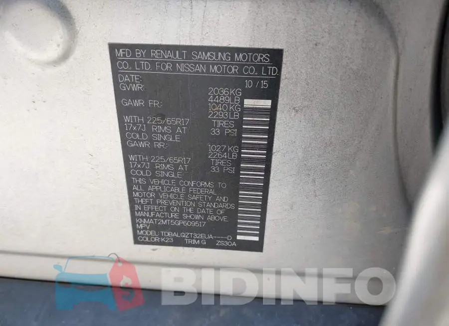 KNMAT2MT5GP609517 Photo# 9