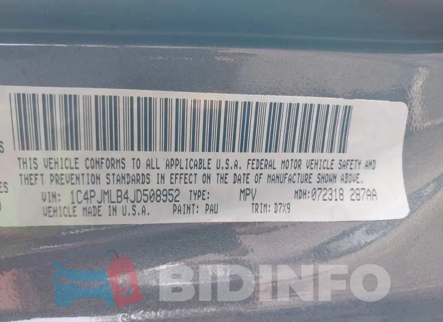 1C4PJMLB4JD508952 Photo# 9