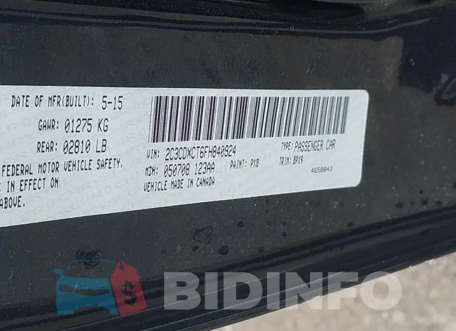 2C3CDXCT6FH840924 Photo# 9
