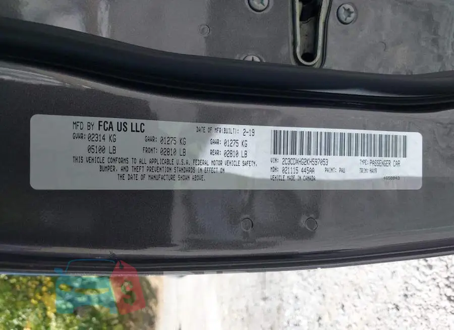 2C3CDXHG2KH597053 Photo# 9