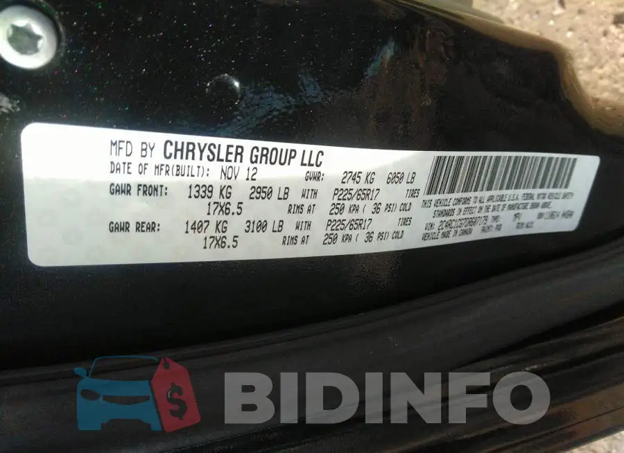 2C4RC1CG7DR607179 Photo# 9