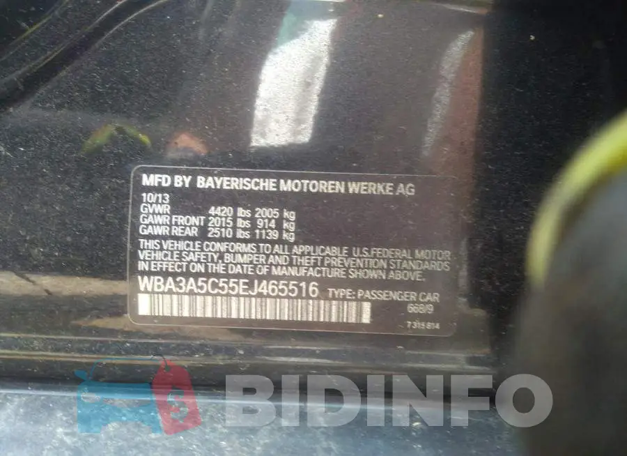 WBA3A5C55EJ465516 Photo# 9