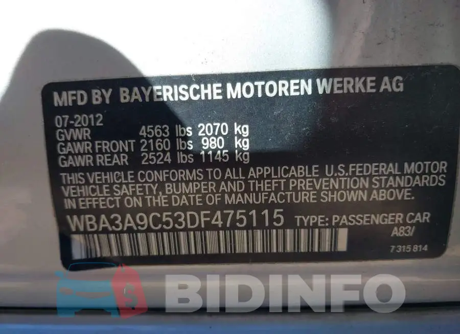 WBA3A9C53DF475115 Photo# 9