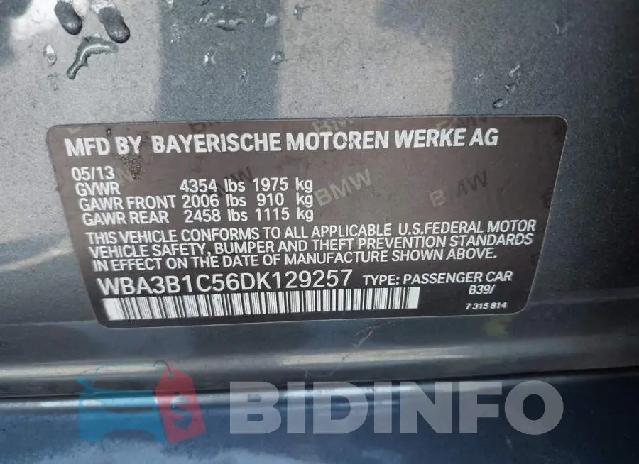 WBA3B1C56DK129257 Photo# 9