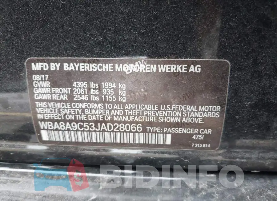 WBA8A9C53JAD28066 Photo# 9