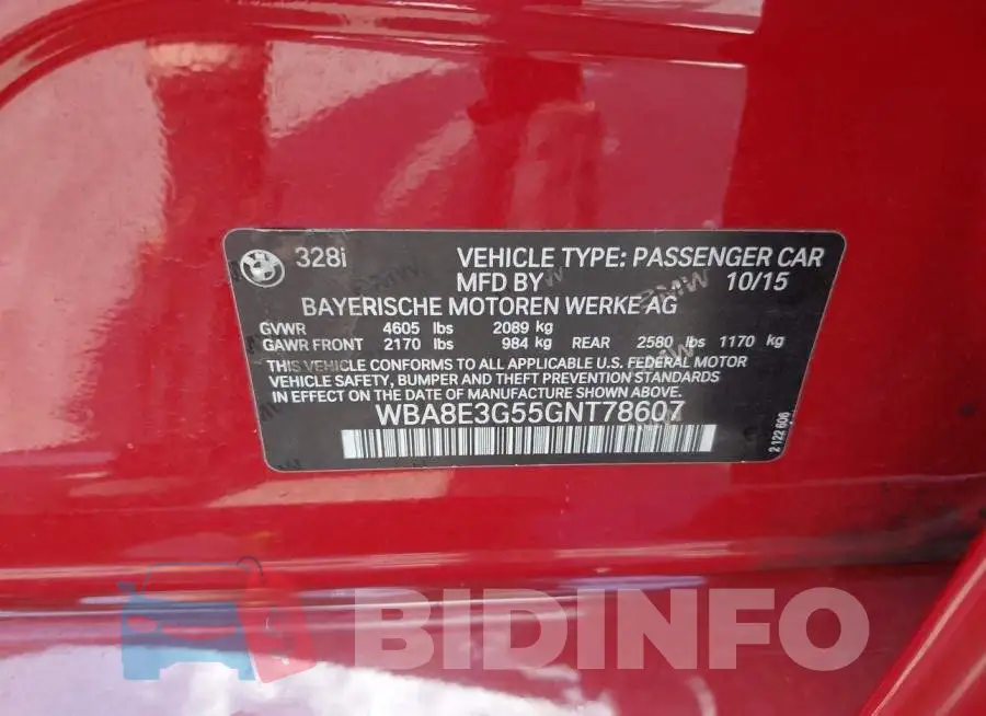 WBA8E3G55GNT78607 Photo# 9