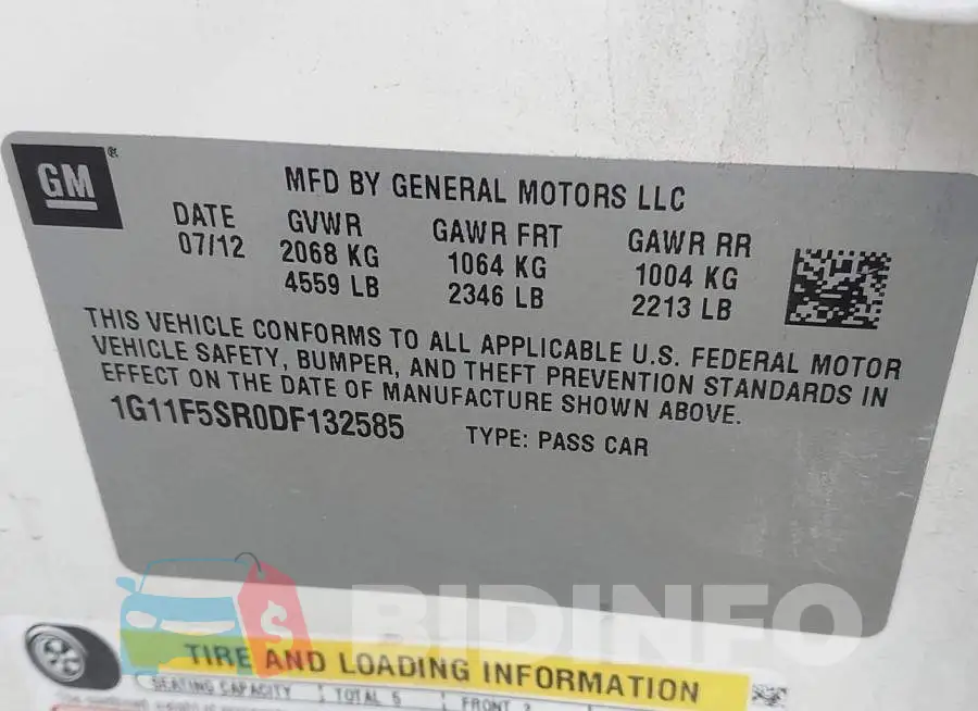 1G11F5SR0DF132585 Photo# 9