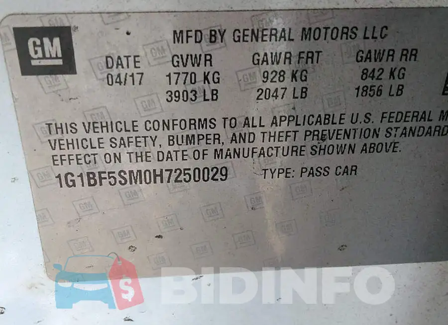 1G1BF5SM0H7250029 Photo# 9
