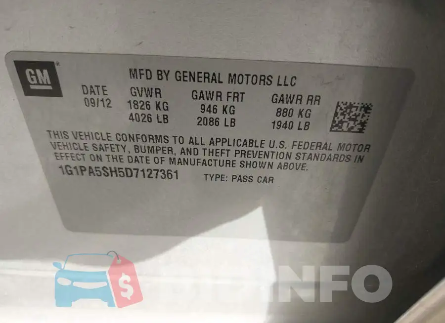 1G1PA5SH5D7127361 Photo# 9