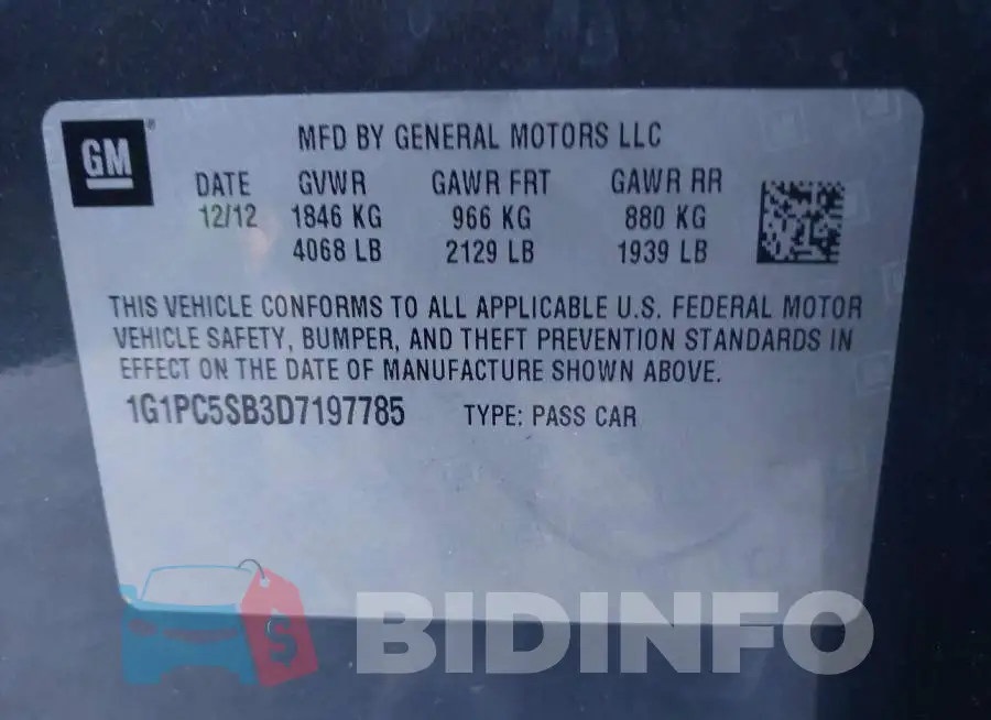 1G1PC5SB3D7197785 Photo# 9