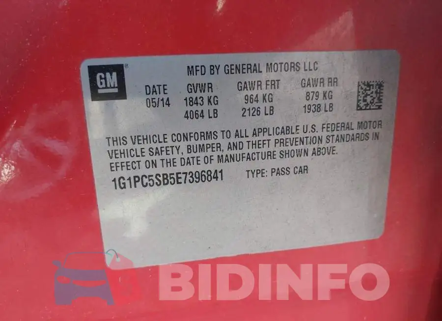 1G1PC5SB5E7396841 Photo# 9