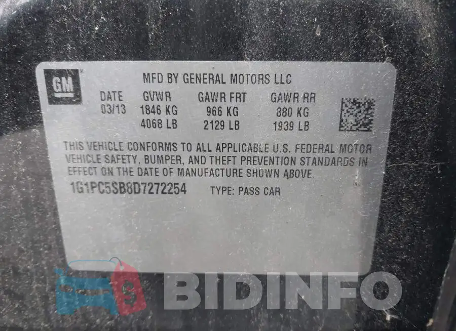 1G1PC5SB8D7272254 Photo# 9