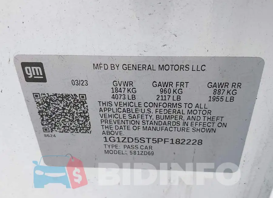 1G1ZD5ST5PF182228 Photo# 9