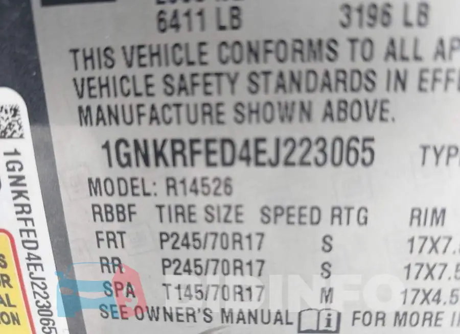 1GNKRFED4EJ223065 Photo# 9