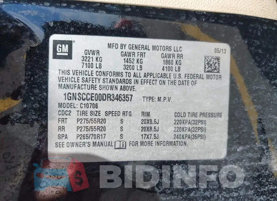 1GNSCCE00DR346357 Photo# 9