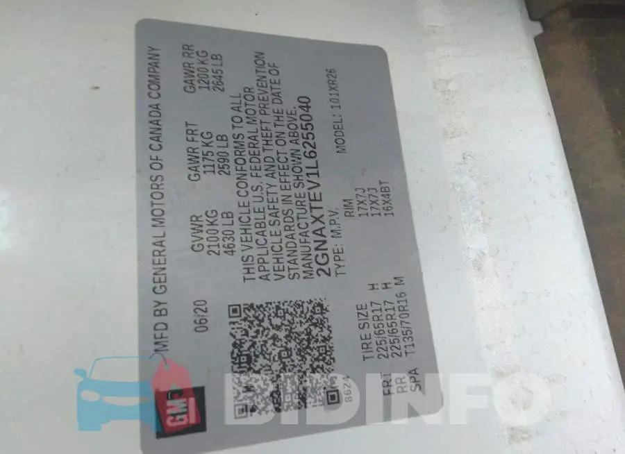 2GNAXTEV1L6255040 Photo# 9