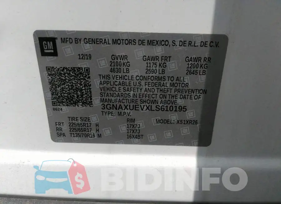 3GNAXUEVXLS610195 Photo# 9