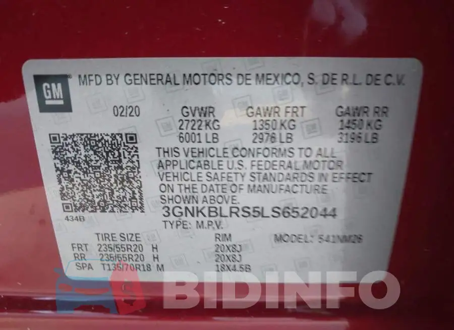 3GNKBLRS5LS652044 Photo# 9